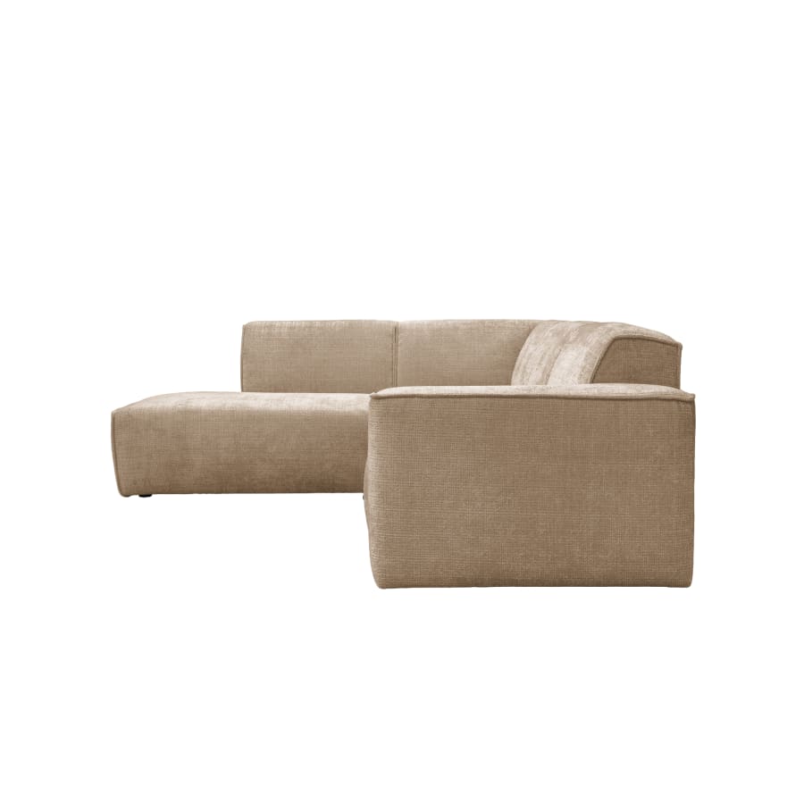 Canapé d'angle en tissu taupe - Angle gauche